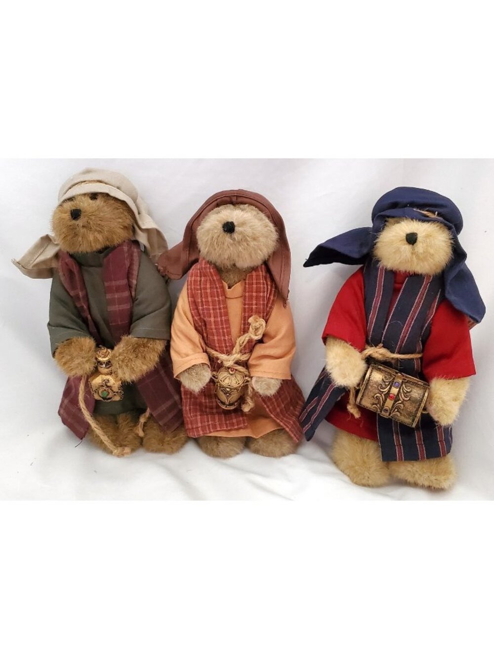 Boyds Best Dressed 3 WISE MEN KINGS plush Christmas Nativity teddy bears 8"